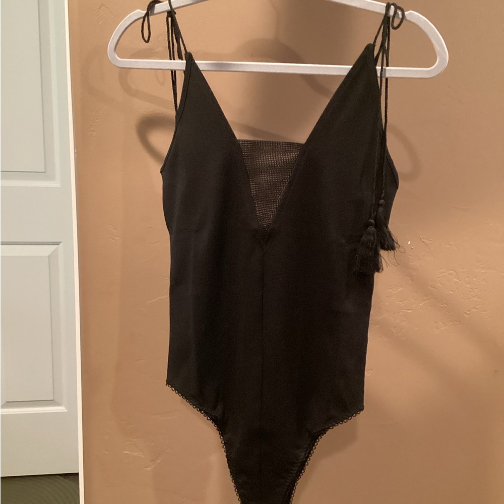 Joyfolie Black Chemise with Tassel Detail